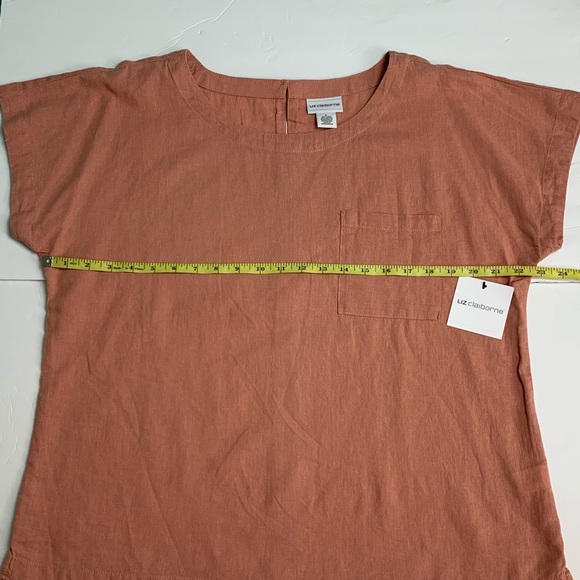 Liz Claiborne Linen Top Flax LagenLook Raw Hem - Picture 11 of 16